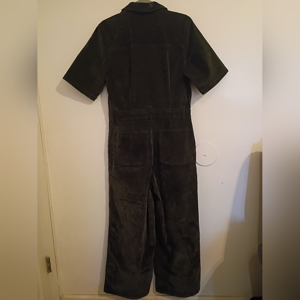 Universal Thread Women's‎ Hunter Green Wide Leg Velour Jumpsuit Sz 10 - Picture 2 of 10